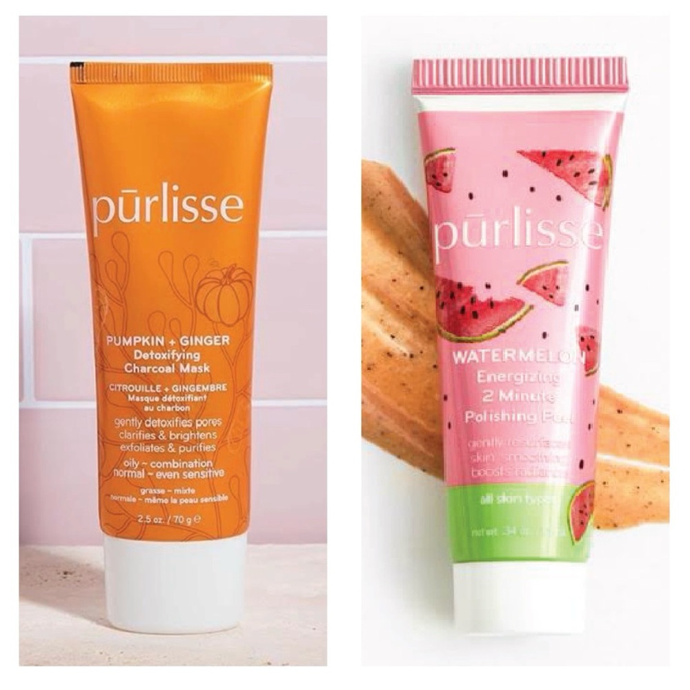 BRAND NEW - 2-Pack Face Pumpkin + Ginger Mask & Watermelon Peel from Pūrlisse